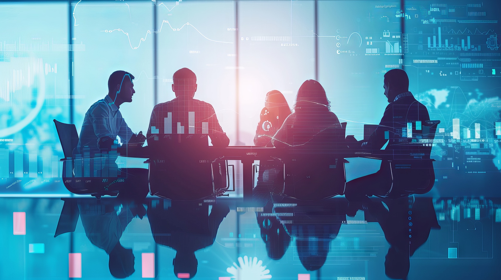 Teammeeting mit Datenvisualisierung | Düsseldorf Tagungsräume

